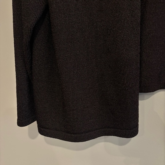 Eileen Fisher Dark Brown Open Front Knit Cardigan Large Preppy Quiet Luxury - Picture 9 of 12